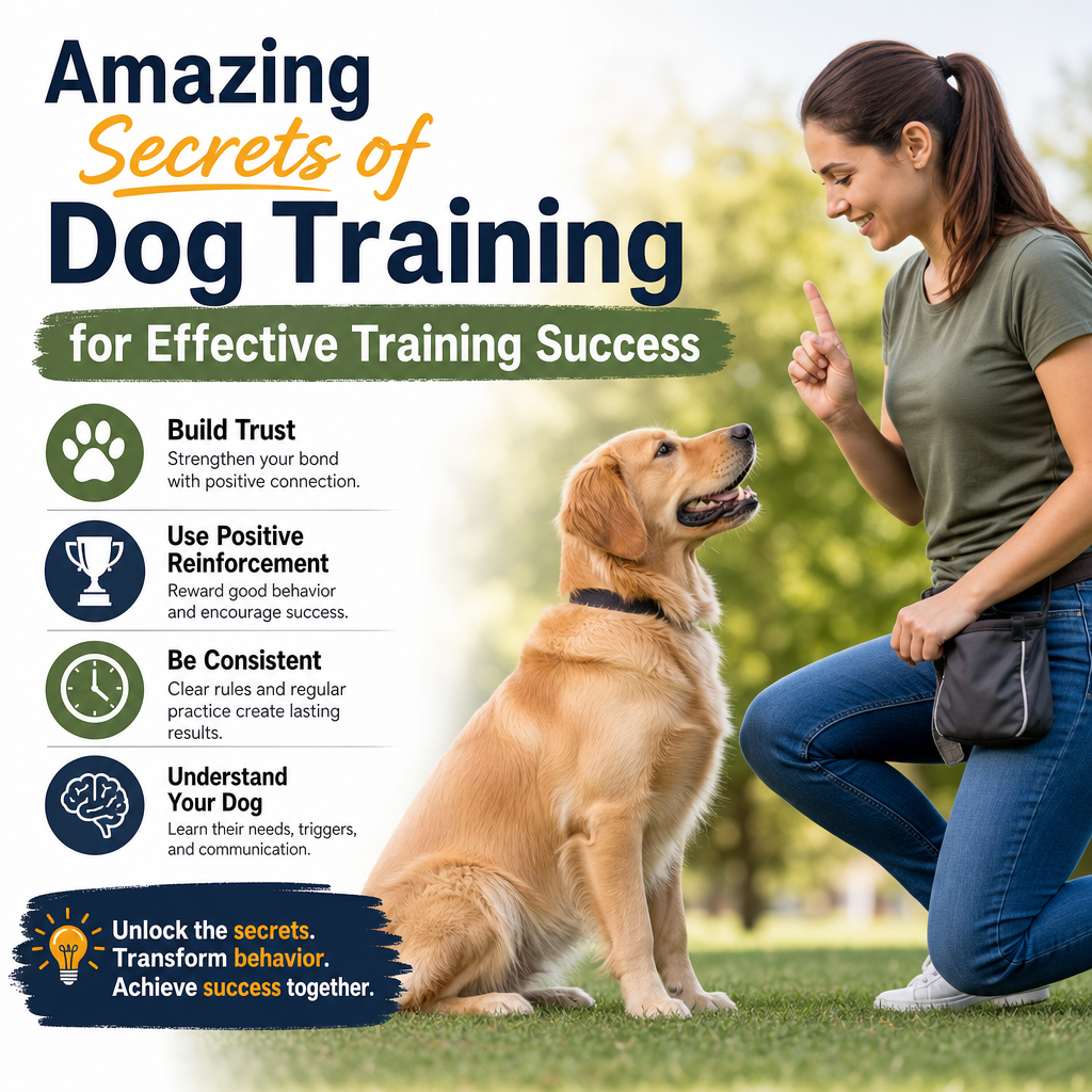 Woman training a golden retriever outdoors, demonstrating effective dog training techniques for success.